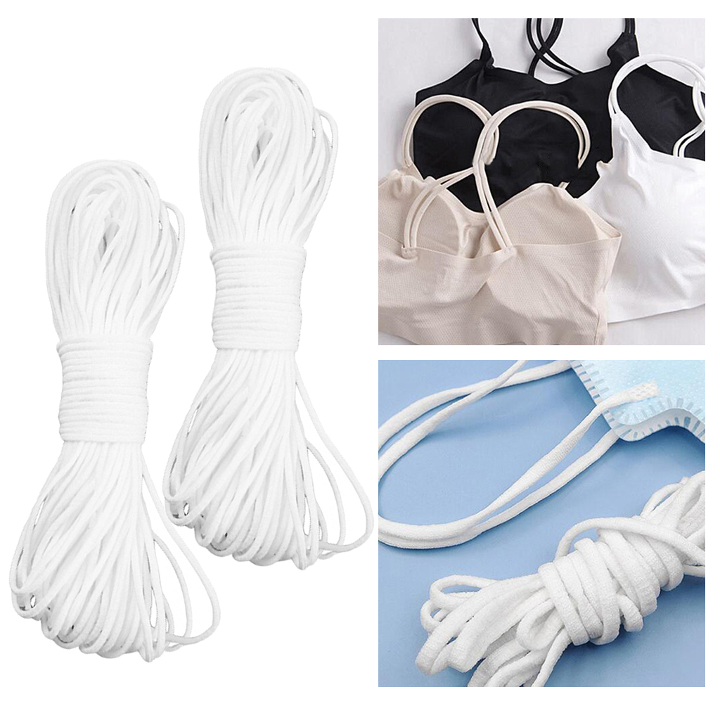 

2x wide elastic cord string high elasticity for sewing hanging dressmaking, Black
