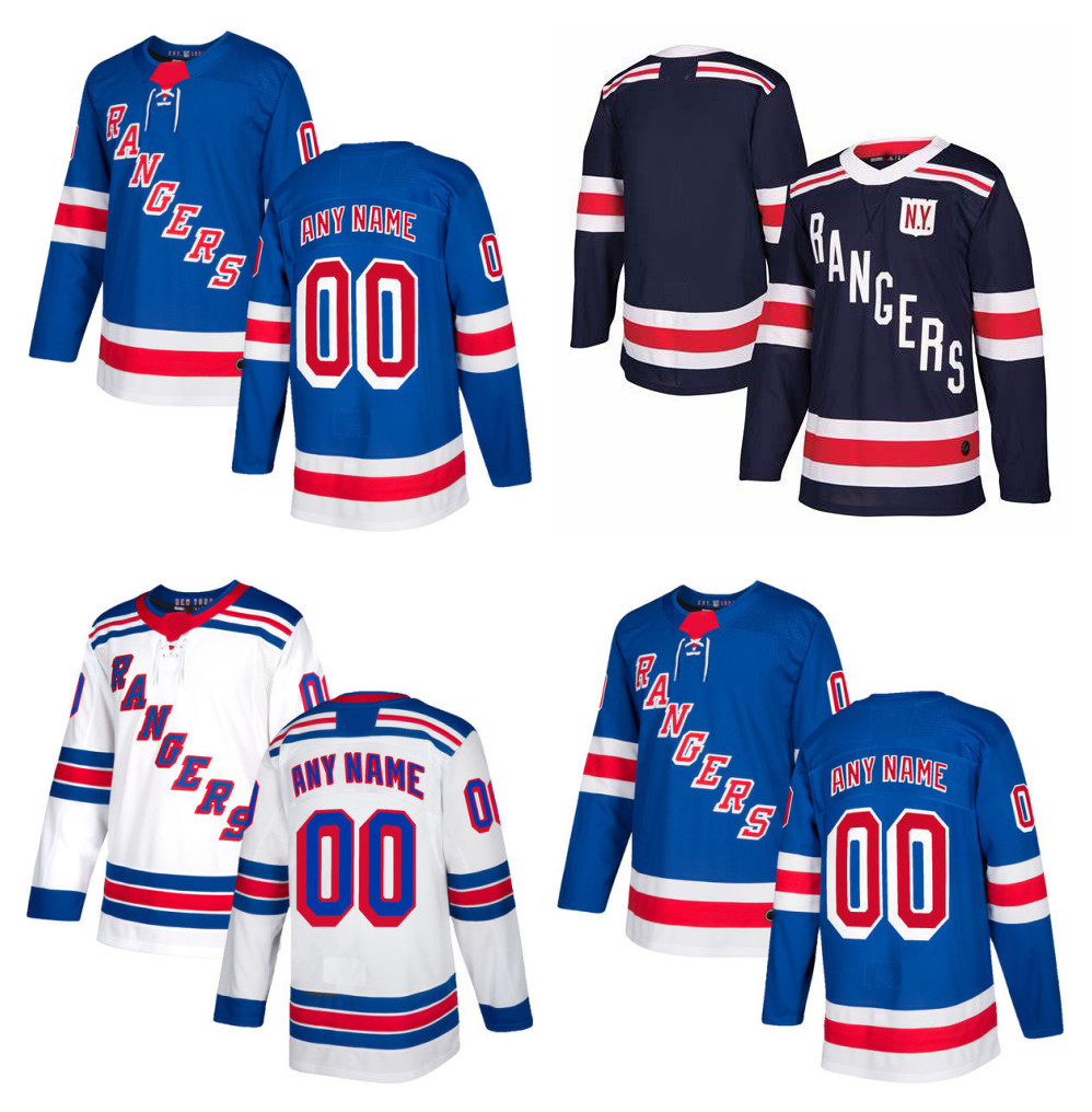 

#13 LAFRENIERE 2017-2018 Season Customized NY New York Rangers Jerseys Custom Ice Hockey Jerseys Stitched Any Name Number Size S-XXXL, Blue