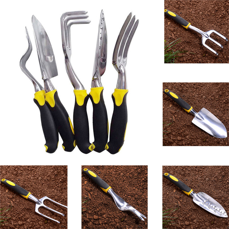 

VOGVIGO Transplanting Durable Steel Hand Weeding Fork Transplanting Digging Tool Trowel Shovel Rake For Garden Planting tools, 5 pcs