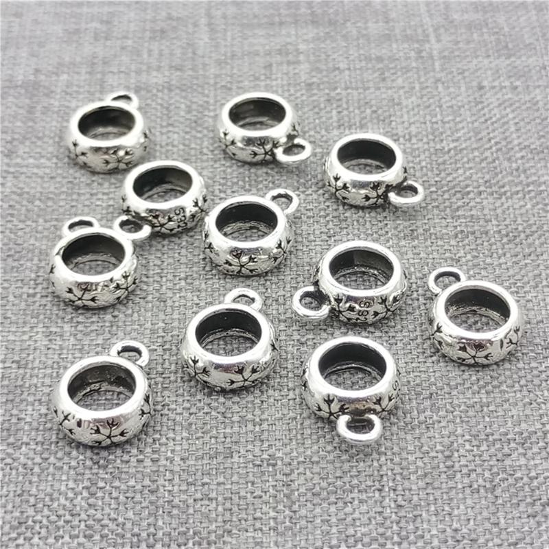 

Other 10pcs Of 925 Sterling Silver Snowflake Bail Charm Beads Snow Flake Spacer