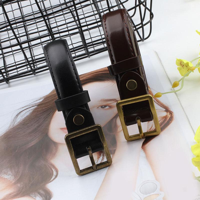 

Hot Selling Belt Student Unisex Retro Waist Belts Double PU Leather Belt 105cm Length, Black