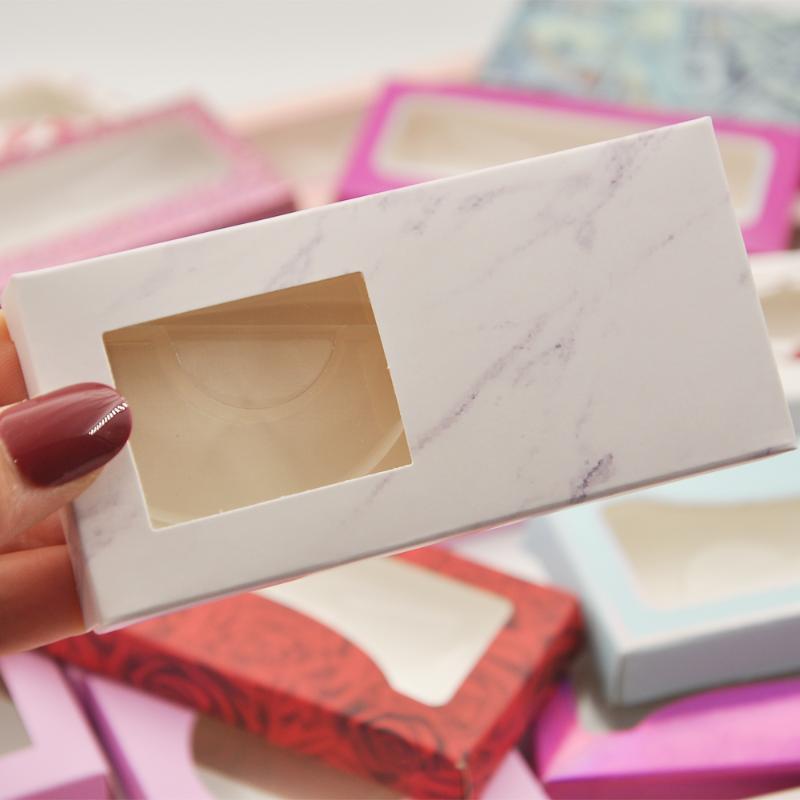 

wholesale paper eyelash box packaging lash boxes custom logo faux cils false mink lashes rectange marble paper case bulk vendors