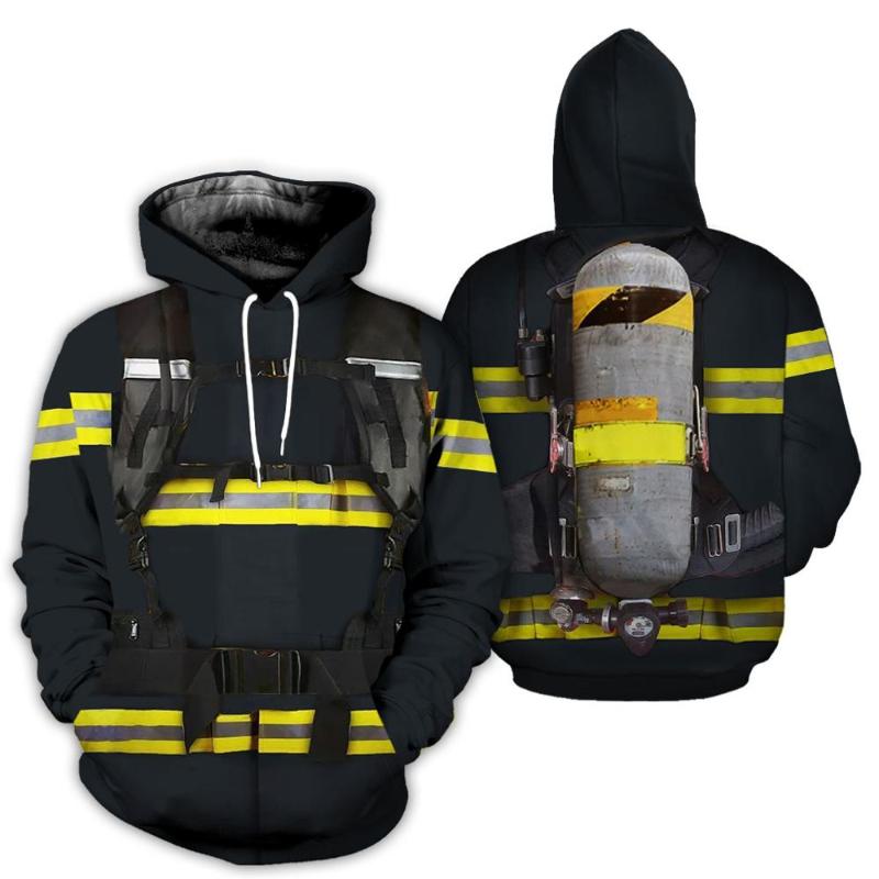 

Fashion hoodies men Firefighter Black 3D All Over Printed sweatshirts Unisex Harajuku cosplay streetwear camiseta masculina, Color as the picture