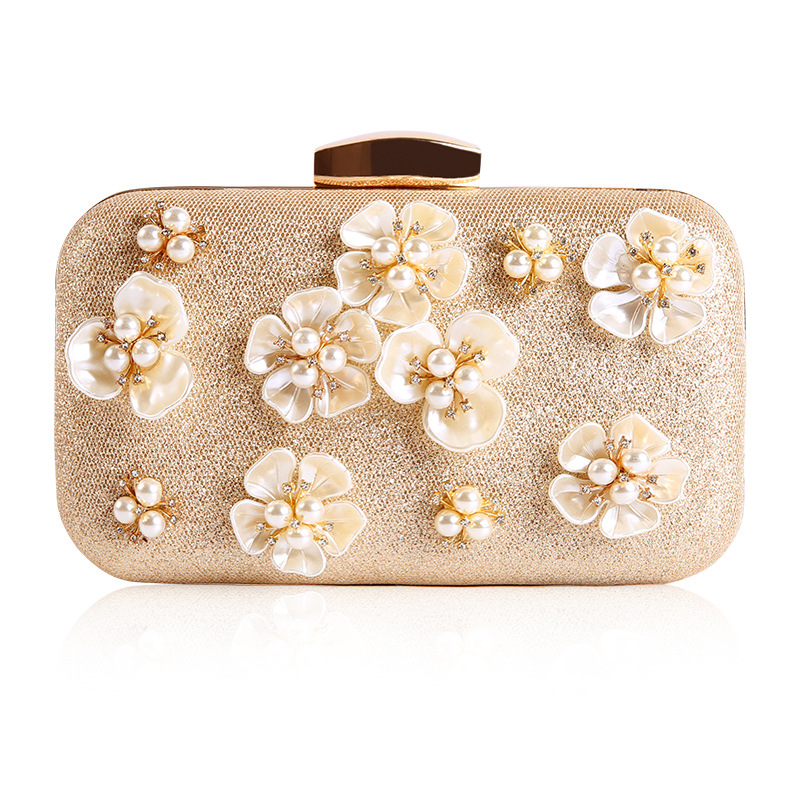 

Hot sale Pearl Flower Bag inlaid with diamonds, dinner bag, flower petals, evening bag, bride's handbag, Q523a1