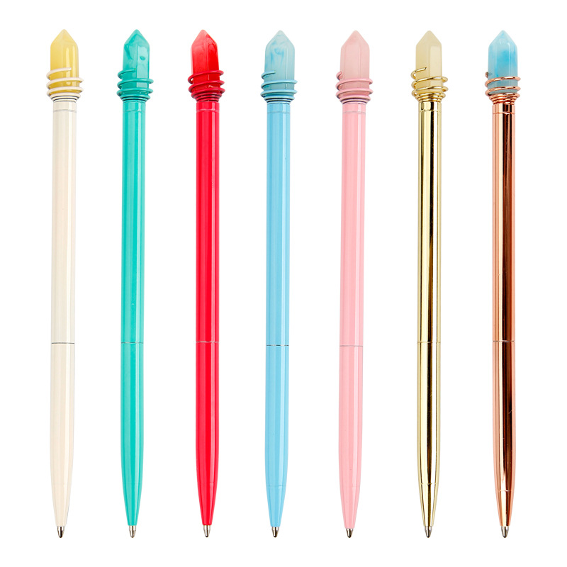 Energy Stone Ballpoint Pen Gift Pen Black Blue Ink Stationery Supplies 2020 New Designs Resin Diamond WJ100-image-505220072