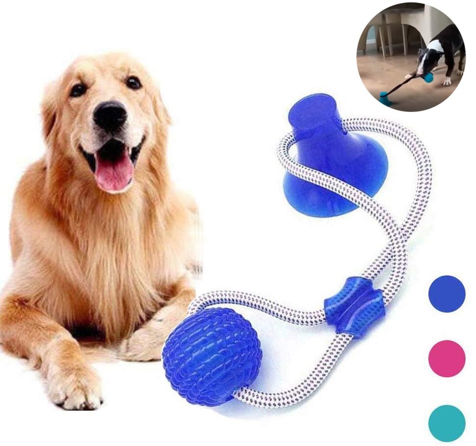 

Multifunction Pet Molar Bite Toy Dog Biting Toys Rubber Chew Ball Cleaning Teeth Safe Elasticity Soft Dental Care Suction Cup Toy