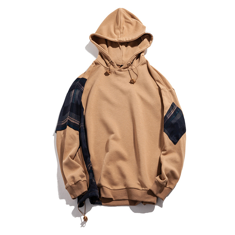 Men's Hoodies & Sweatshirts Street Plaid Print Colorblock Sweater Hooded Hip Hop Sweatshirt Couple Casual Jacket Long Sleeve Winter