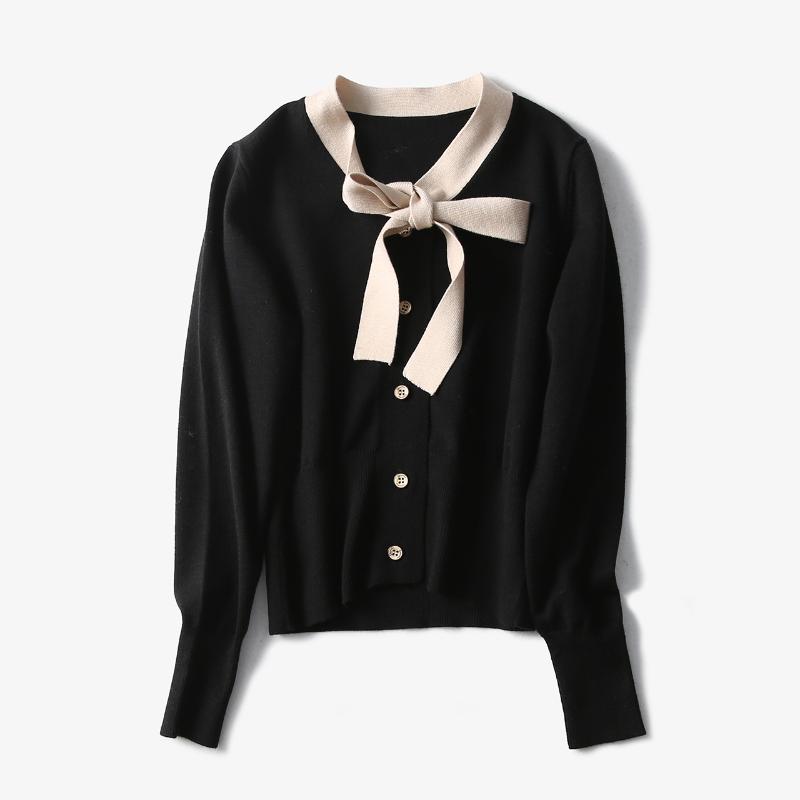 

Top Design! 2020 Spring new arrival office lady sweater base blouse women free shipping HMR19527DEC4, As pic