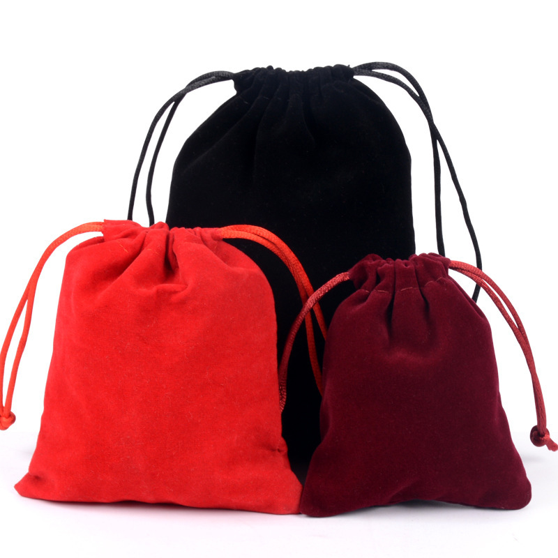 

High-grade Fannel Bag Beam Mouth Small Cloth Bag Jewelry Gift Packaging Storage Practical