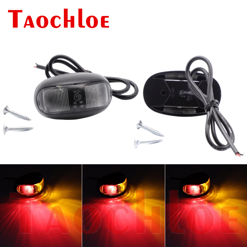 

2Pcs 10V - 30V Red Amber White LED Side Marker Lights For Truck Lorry Van Bus ADR External Clearance Lights Warning Signal Lamps, As pic