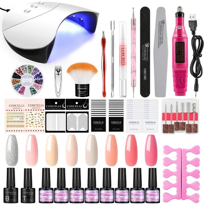 

Professional Nail Lamp All Tools For Manicure Nail Gel Set Art Salon/DIY At Home Kit With Drill Machine