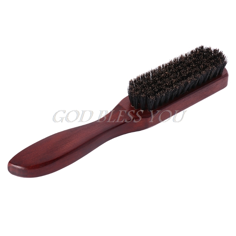 

Hair Brush Wood Handle Boar Bristle Beard Comb Styling Detangling Straightening