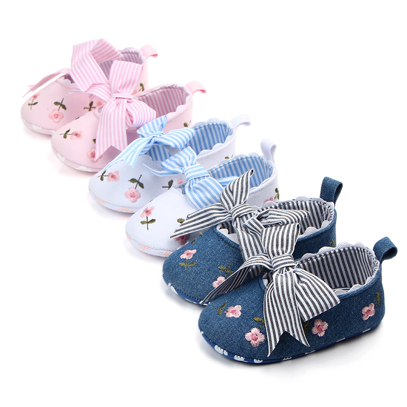 

New Baby Soft Bottom Shoes Male Baby Non-slip Toddler Shoes Cute Bow Factory Direct