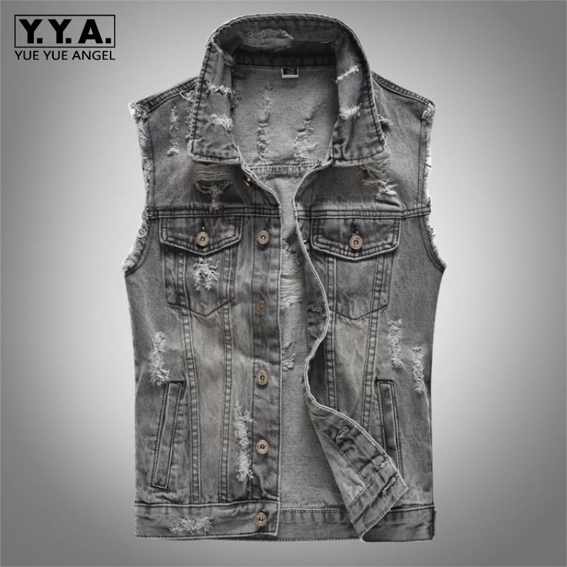 big and tall denim vest