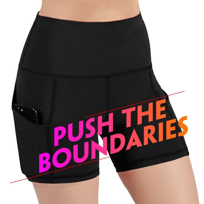 

Stretchy Fitness Sports Shorts Compression Shorts with Pocket Elastic Stretch Knickers Womens YOGA Casual Bodybuilding, Black