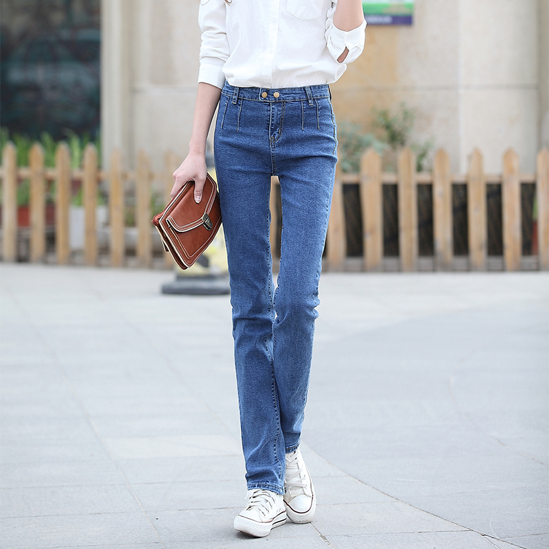 

Deep Blue The New Student Fashion Loose Han Edition Show Thin Straight Leg