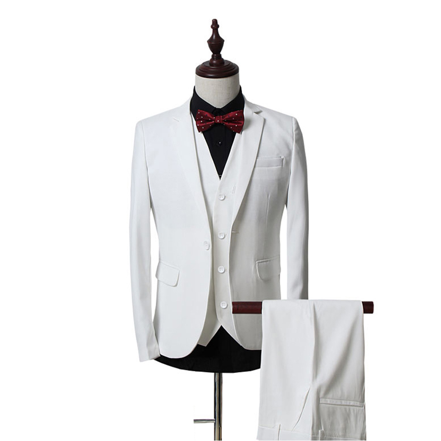

Popular One Button Groomsmen Notch Lapel Groom Tuxedos Men Suits Wedding/Prom Best Man Blazer ( Jacket+Pants+Vest+Tie) 518, Same as image
