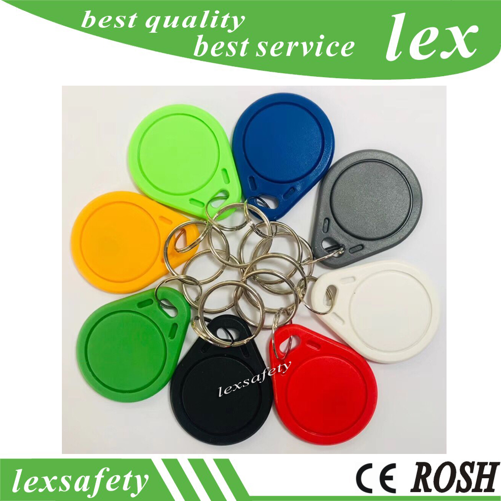 

100pcs/lot TK4100 125khz Identity Secure Gate Key Fob Card ISO11785 ABS RFID custom key Fobs Ring tags EM4100 Electric Door Entry KeyFob