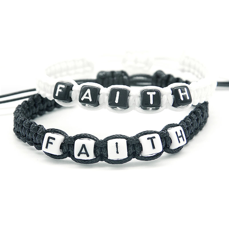 

1pcs Holy Faith Charm Bracelets Rope Chain Infinity Adjust Size For Women Men Friends Diy Beaded Jewelry Gifts Supplies