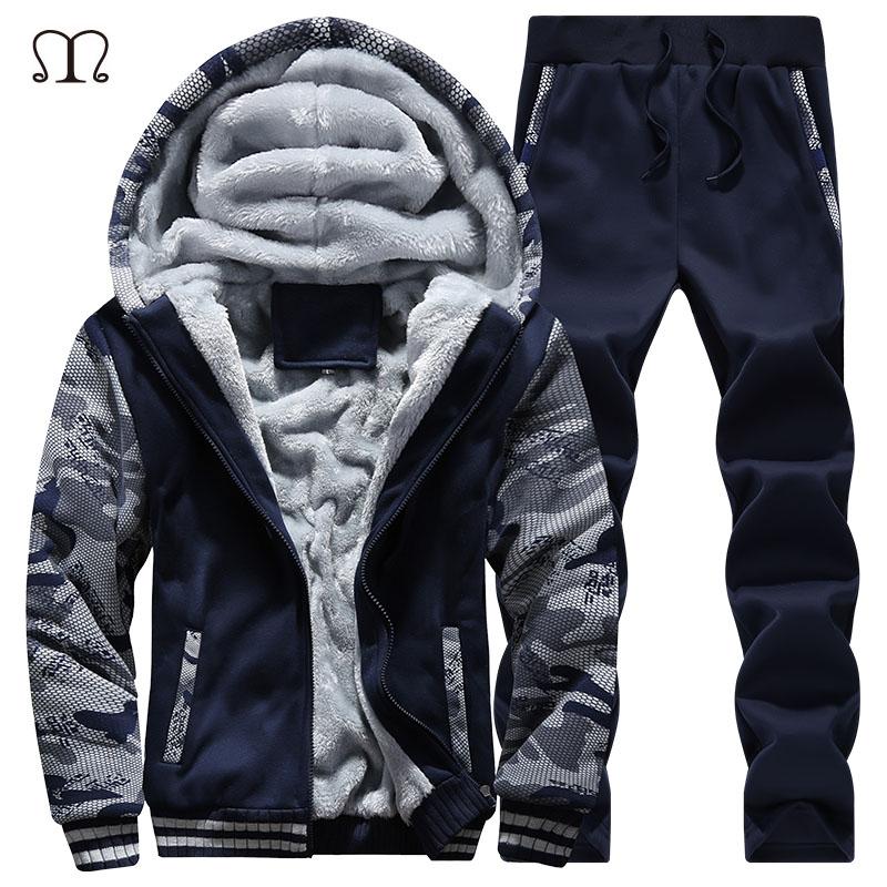

Winter Mens Warm Set Fleece Hoodies for Men Tracksuit Brand Clothing Sudaderas Hombre RunningMens Suits Male Clothing, Dark gray