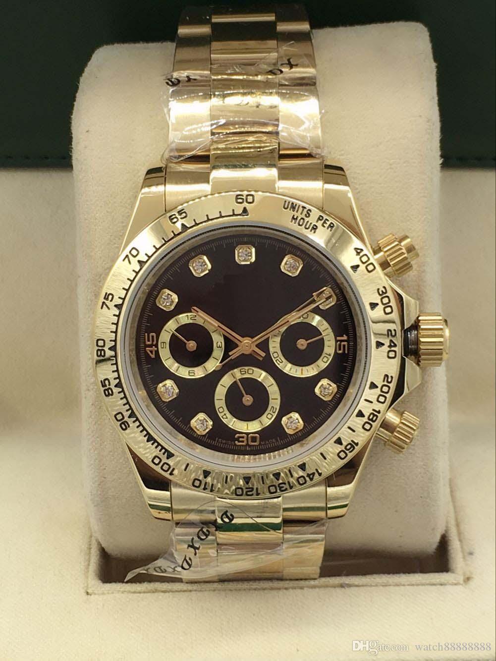 

19 Designer watches The master design Movement watches Luxury watch Montre 116508 116528 gold stainless steel case Folding buc284l, 0 191l