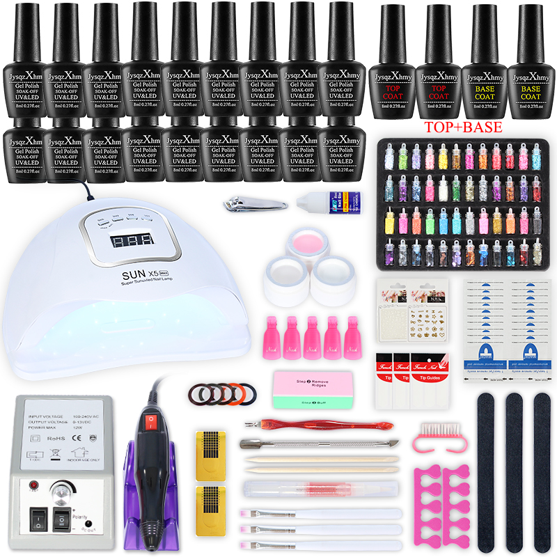 

Manicure kit Nail Dryer nail Tools electric drill machine Rhinestone Art Decoration with 18/10pcs Gel Polish