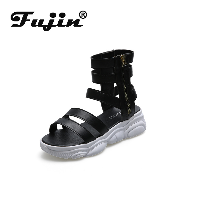 

Fujin Women Sandals Summer 2020 Causal Sandals Dropshipping Female Students Flat Thick Bottom Causal Summer Women Shoes, Black