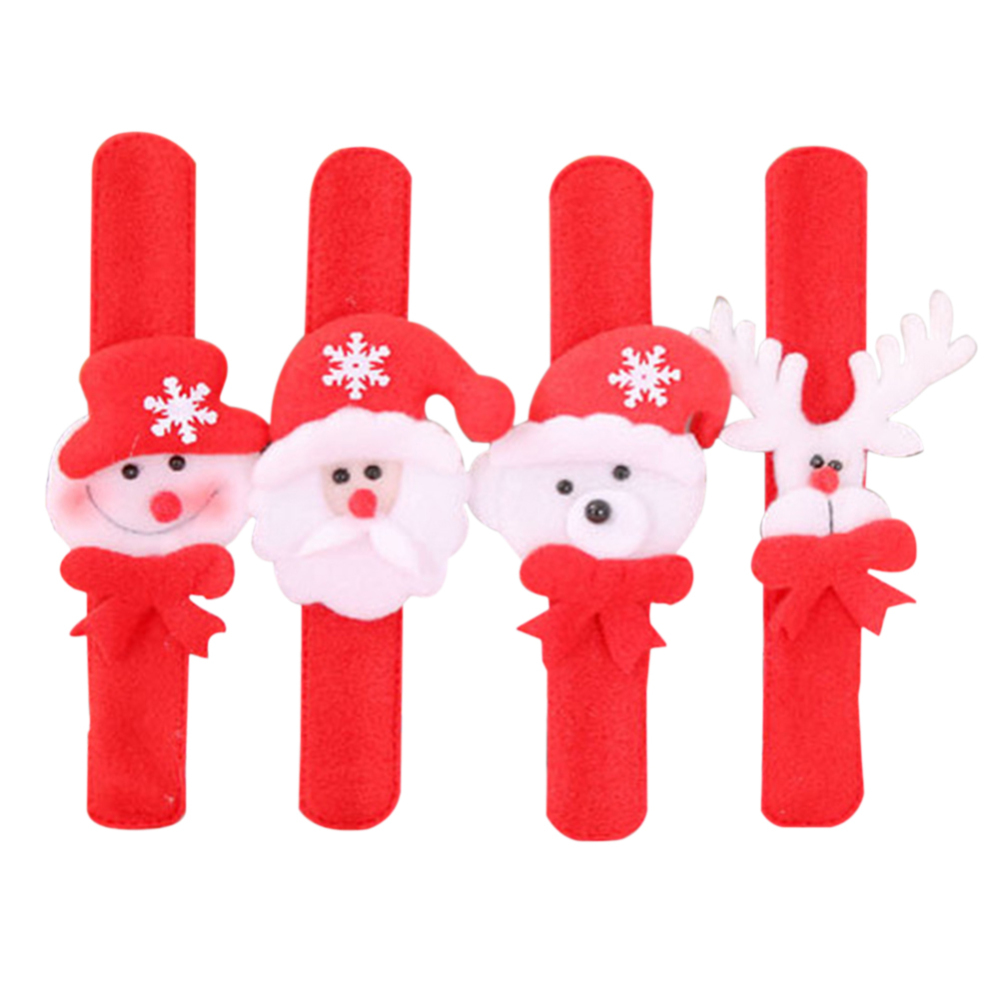 

12pcs Santa Claus Snowman New Year Christmas Patting Circle Bracelet Decoration for Xmas Children Gift Deer Party Toy Decor