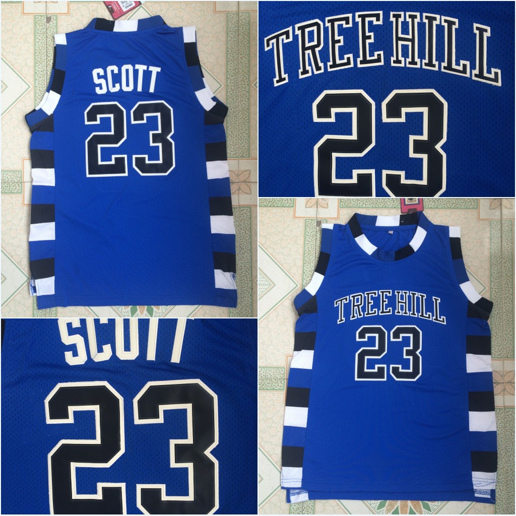 

The Film of Version Tree Hill Lucas Scott 23 Movie Basketball Jersey 100% Stitched Above The Rim Moive Blue -3XL Fast Shipping