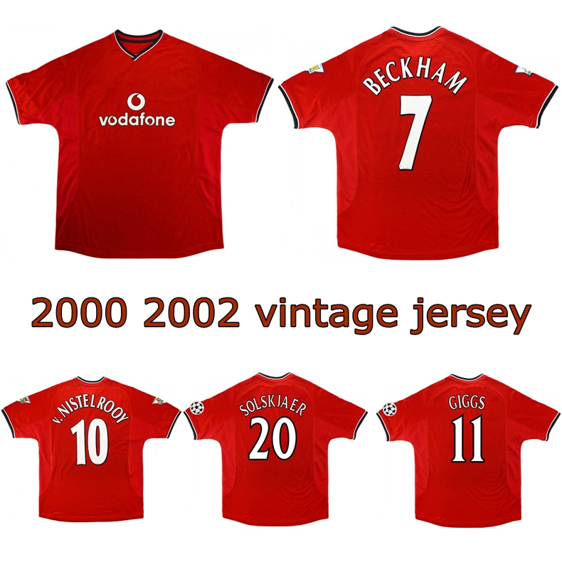 

2000 2002 Beckham v.Nistelrooy Scholes G.Neville Stam Retro Jersey Veron Giggs Keane old Shirts Classic vintage football shirt, Epl champion 2000 2001 jersey