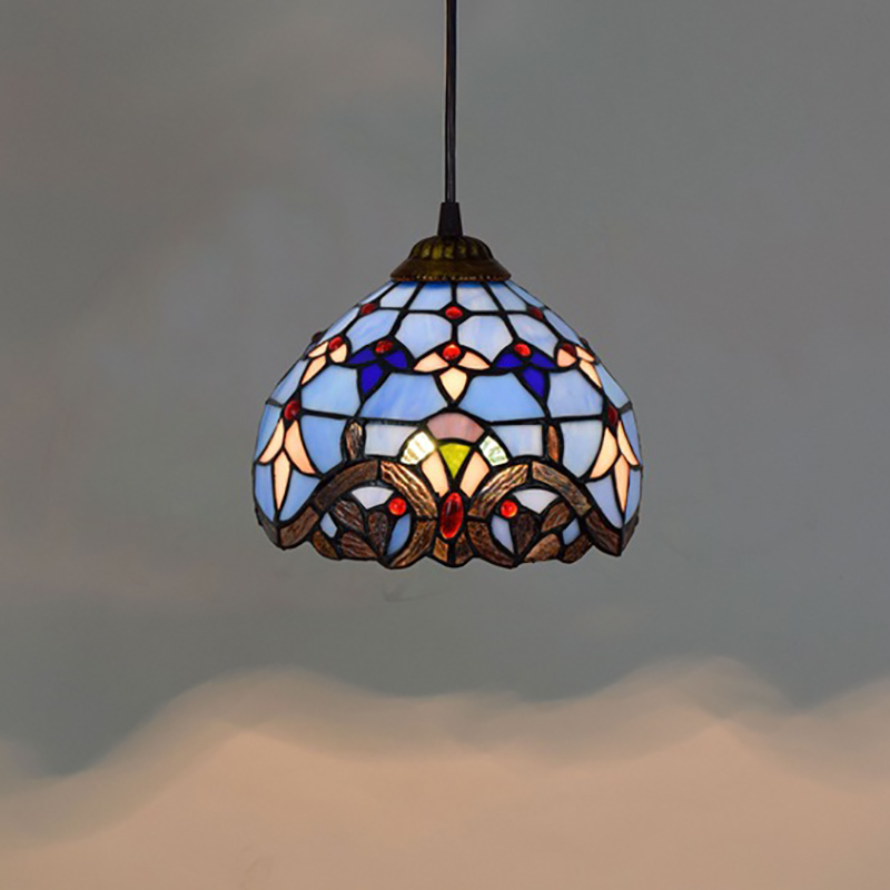 

Baroque style chandelier Light flower bud high quality mixed spell color glass lamp dream retro bedroom hotel restaurant art