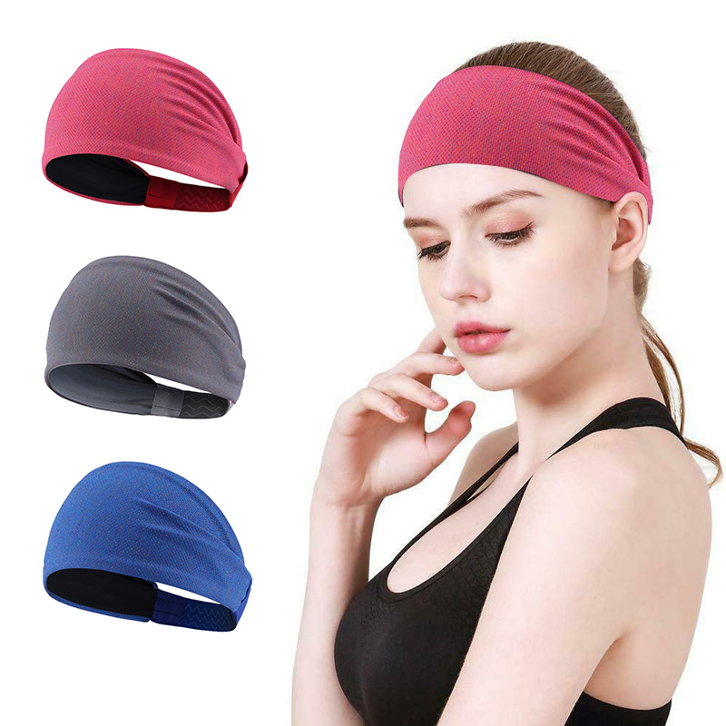 

Sweatband Sports Headband Stretch Elastic Yoga Running Men Wonmen Hair Band Outdoor Sport Headwrap Fitness Sports safety, Black