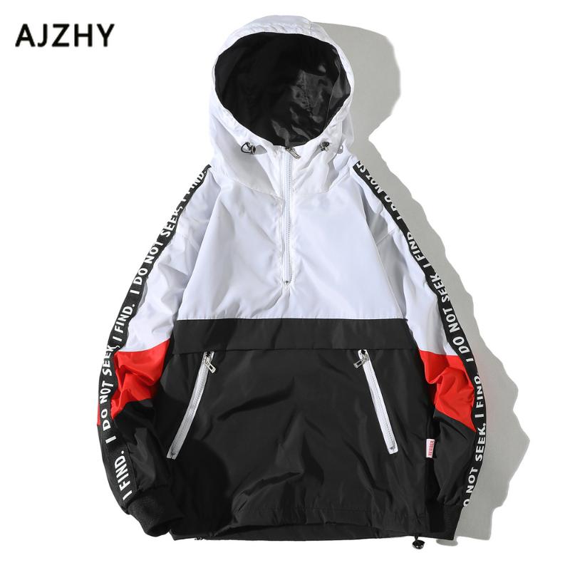 Hommes coupe-vent vestes mode Patchwork couleur bloc pull automne à capuche veste hommes Hip Hop Streetwear survêtement manteau décontracté