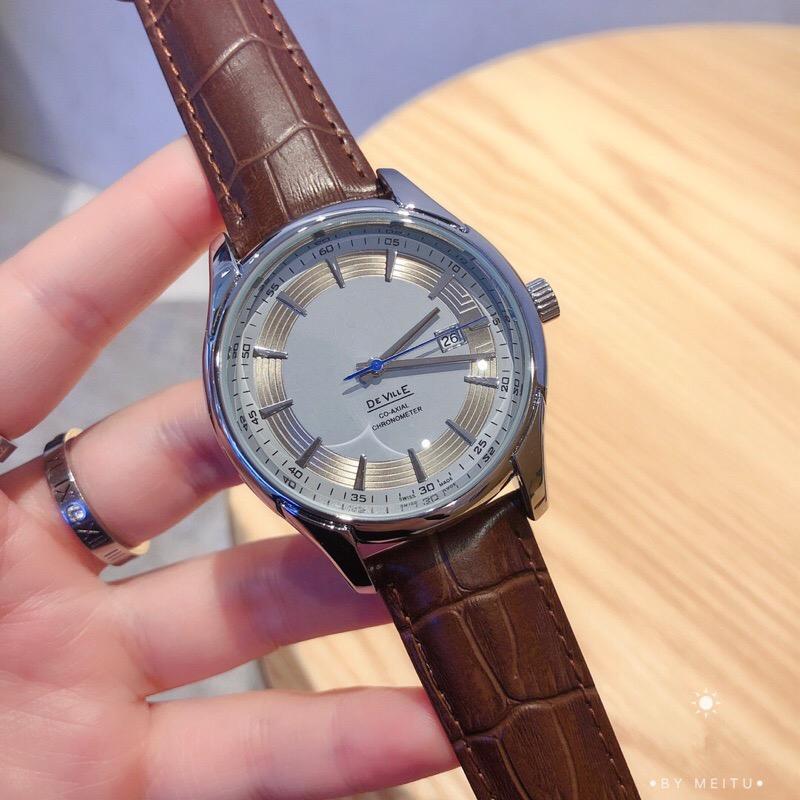 

2020 Hot Sale Man Watch sports clock Fashion Dress Watch High Quality genuine leather Top selling quartz wristwatches casual style for male, Slivery;brown