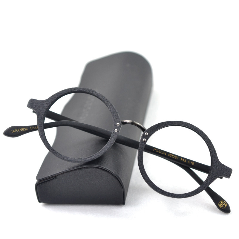 

Optical Glasses Frame Men Round Wood Clear Lens Eyeglasses Frames Prescription Recipe Men Reading Glasses Spectacles