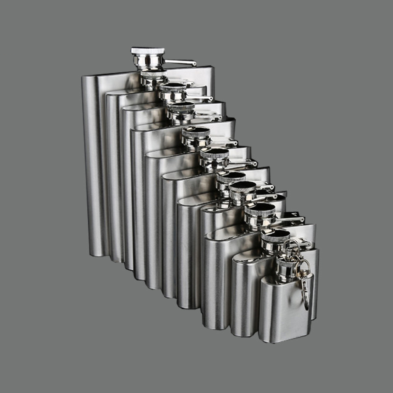 

1oz To 18oz Stainless steel hip flask 5oz 6oz 7oz 8oz 9oz 10oz Portable Outdoor Flagon Whisky Stoup Wine Pot Alcohol Bottles