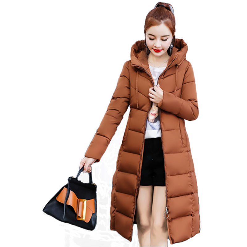 

Plus Size XXXXL Winter Jacket Women Down Cotton Thicken Parkas Monteau Femme Hoodies Warm Long Coat Women Casual Winter Jackets, Caramel colour