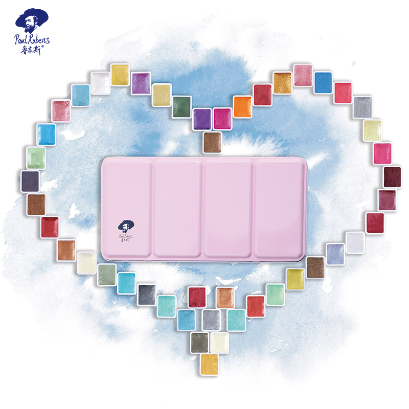 

Official Rubens 48 Colors Art Supplier Iridescent Glitter Shining Solid Professional Watercolor Paint for Artist Master