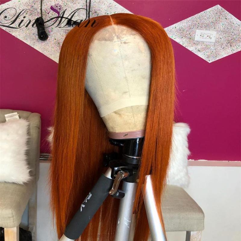 

13*6 Lace Front Human Hair Wigs Silky straight Brown Front Wig For Black Women Pre Plucked With Baby LINMAN, 13x4 lace front wig