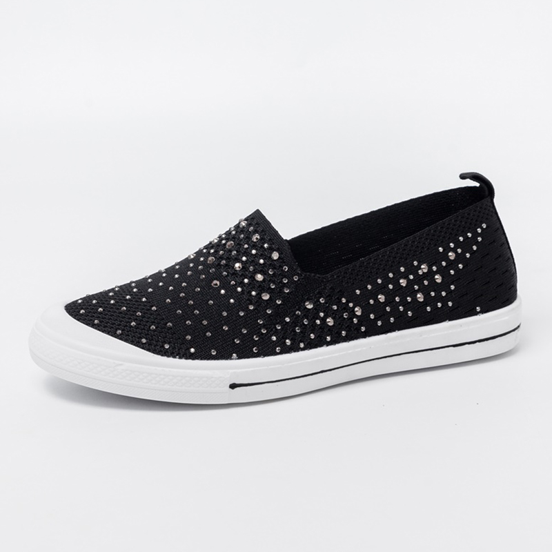 

Women's Shoes Ladies Ankle Shoes Flat Loafers Crystal Fashion Bling Women Sneakers Casual Ladies Slip On Breathable Casual Shoes, Green