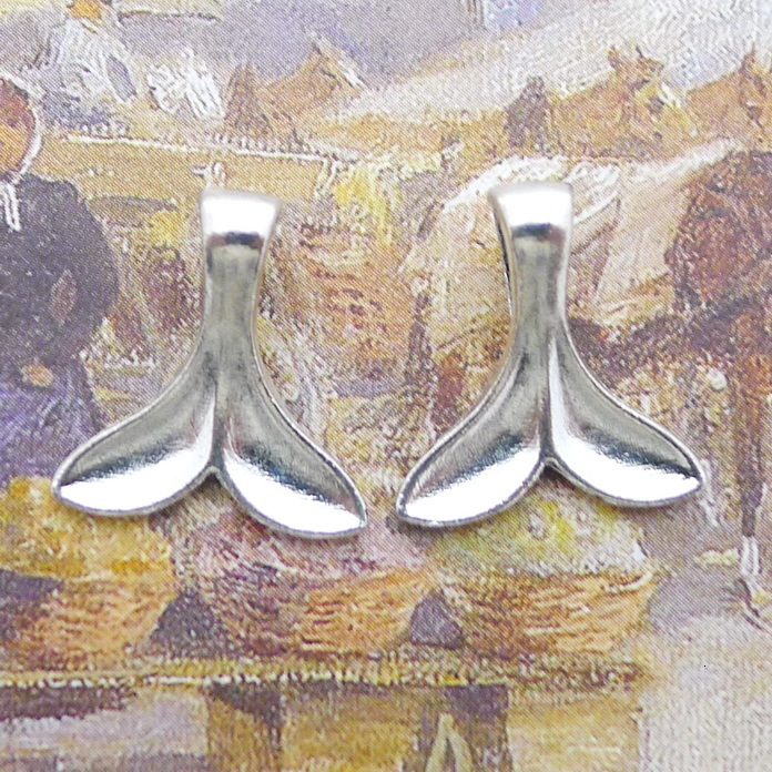 

B1788 17*17mm Fish Tail Cling To Ancient Silver Combine Gold Product Parts 200 Individual / Package 1.2 G