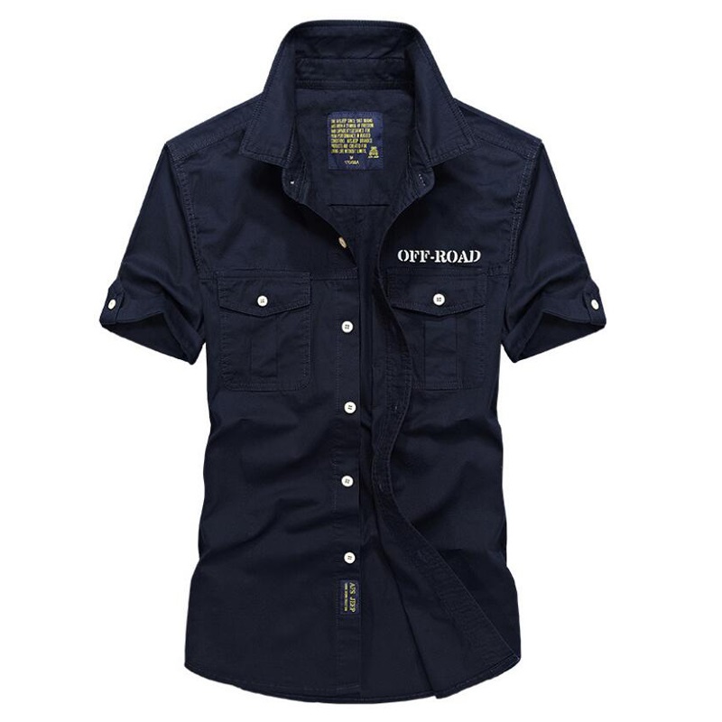 

Summer Shirt Men Cotton Shirt Male Short Sleeve Turn-down Collar Regular Camisa masculina Solid Plus Size Mens Shirts, Army green