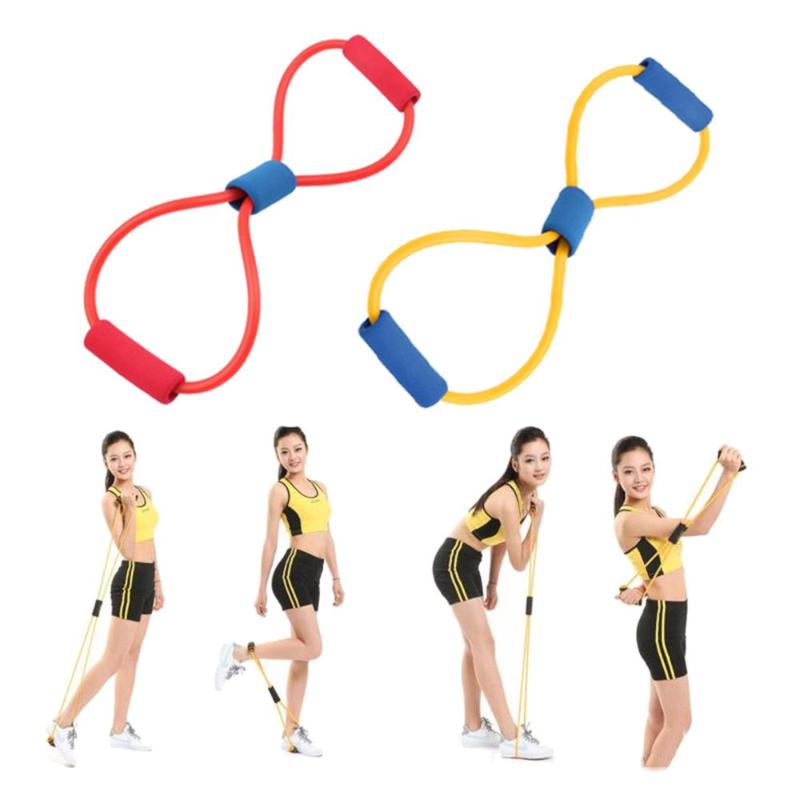 

1Pcs Resistance 8 Type Muscle Chest Expander Rope Workout Fitness Exercise Yoga Tube Sports Pulling Exerciser Gym Bodybilding, Blue