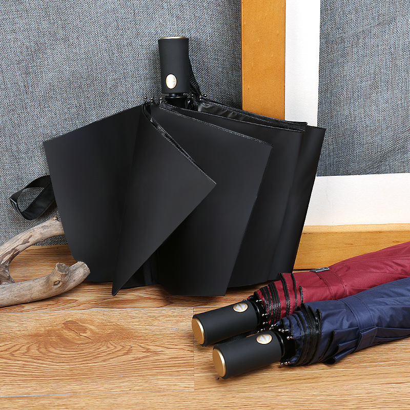 

Size upgrade. High quality men's business automatic three-fold umbrella, UV protection umbrella.Family umbrella, Black