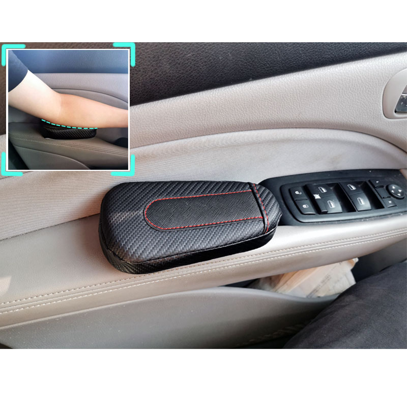 

For Ioniq I30 I20 I10 Veloster Kona 1pc Carbon Fiber Leather Leg Cushion Knee Pad Armrest Pad Interior Car Accessories