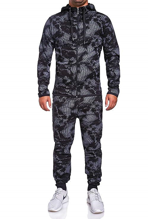 

Mens Hoodie Sets Autumn Winter Casual Sweatshirts and Pants Two Pieces, Black