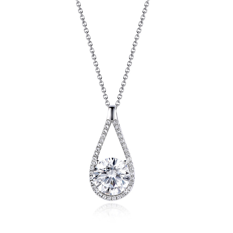 

Women Pendant Necklaces S925 Sterling Silver Plated 18K Gold Moissanite Diamond Pendant Necklace Women Brithday Party Gift