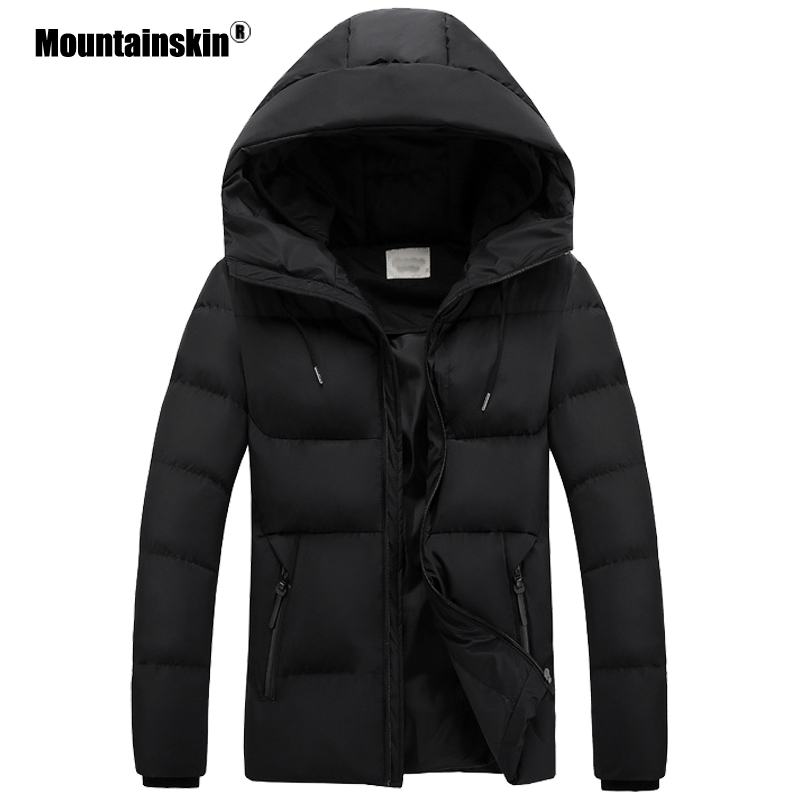 

Mountainskin Winter Men's Cotton Jacket Mens Hooded Casual Short Coat Windproof Cutton Padded Jacket Male Brand Clothing SA817, Wine red