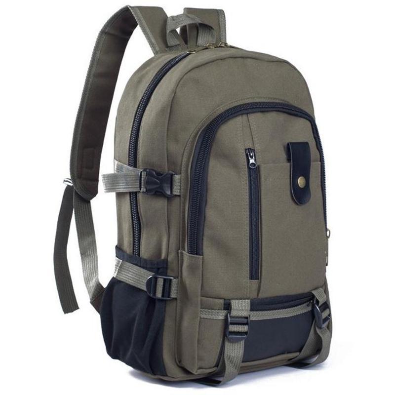 

Outdoor Sports Bag Rucksack Men Women Fashion Simple Double-shoulder Canvas Backpack Schoolbag Camping Hiking Bag For Men G5, Brown
