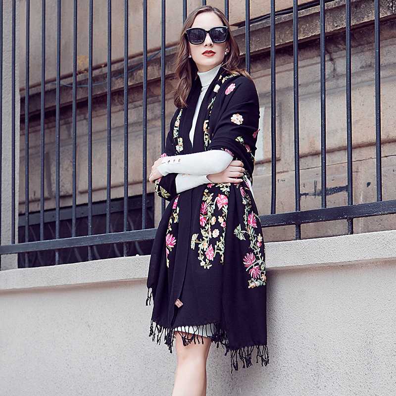 

Wool Women Scarves Stoles Elegant Carf Warm Shawl Bandana Scarf Muslim Hijab Beach Blanket Face Shield Foulard